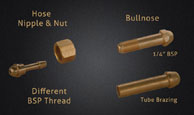 Hose Nipple & Nut Bullnose